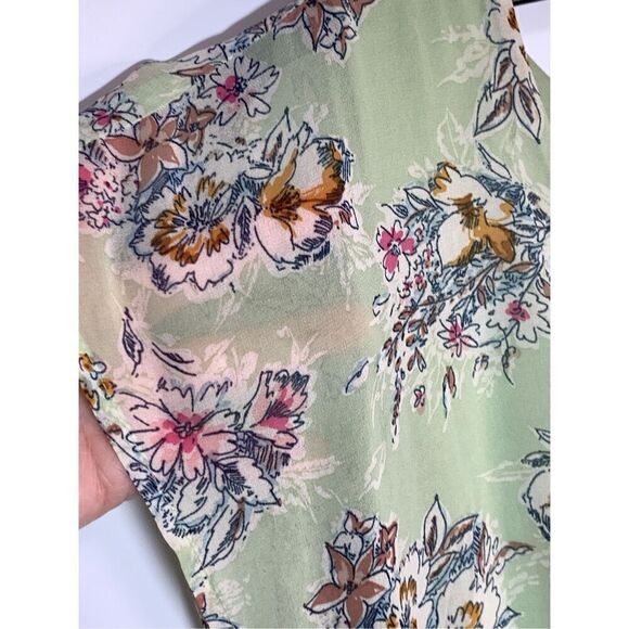 As U Wish Women's Floral Print V-Neck High Low Hem Dress Green Size Medium - Picture 8 of 8